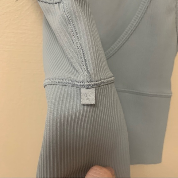 Lululemon Power Pivot Ribbed Tank Top Gray Grey Size 2 - Picture 4 of 7